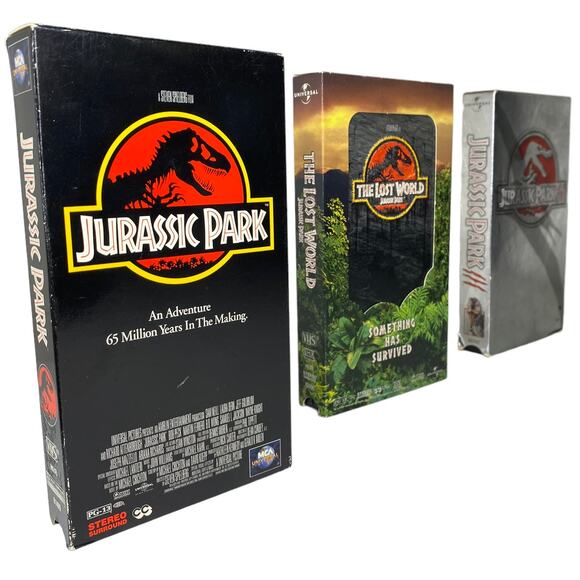 Jurassic Park, The Lost World, Jurassic Park 3 VHS Bundle - Picture 1 of 5